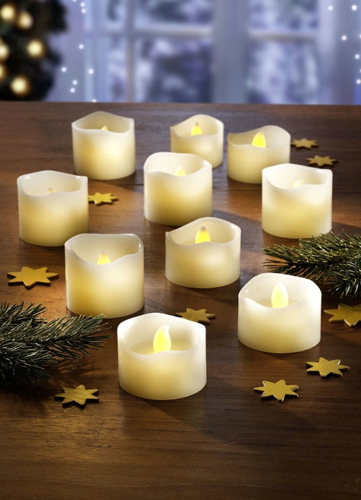 Weihnachten - LED-Kerzen, 10-er Set, in Farbe CREME Ansicht 1