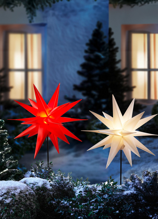 Außendekorationen - Weihnachtsstern mit Erdspieß, in Farbe GELB Ansicht 1