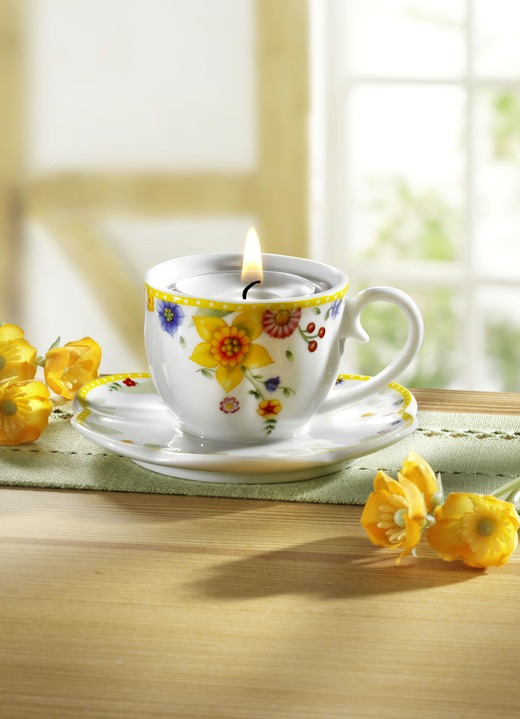 Geschenkideen - Teelichthalter in Form einer Tasse, in Farbe WEIß