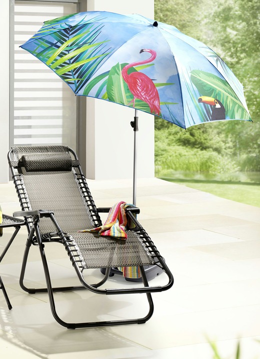 Sicht- & Sonnenschutz - Sonnenschirm Flamingo, in Farbe BUNT Ansicht 1