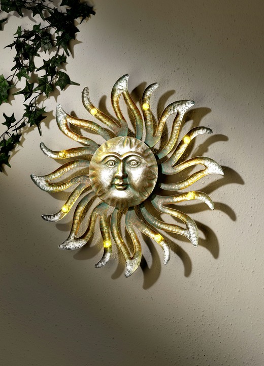 Solarleuchten - Solar-Wanddekoration Sonne, in Farbe BRONZE