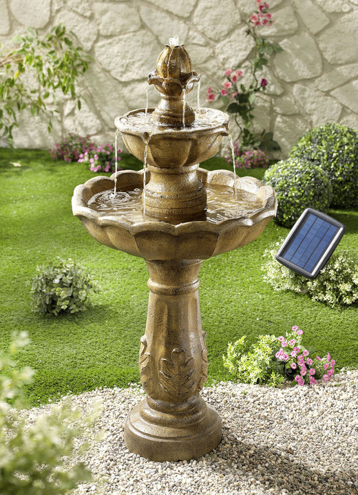Gartendekoration - Solarbrunnen Kingsbury, in Farbe BRAUN