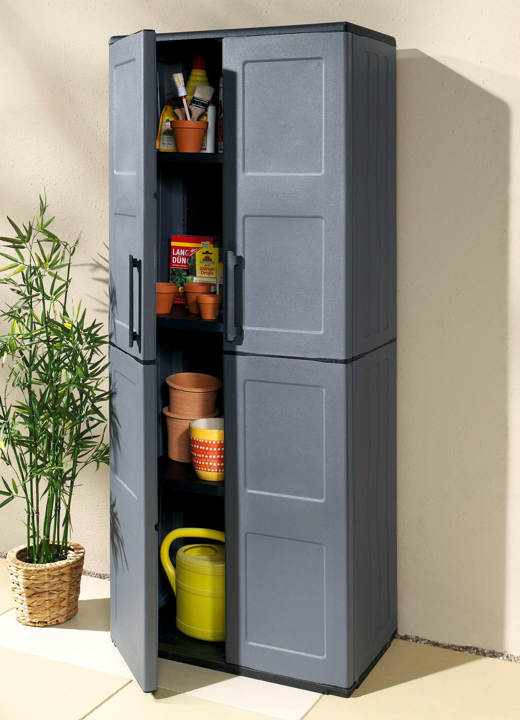 Gartenschrank mit soliden Stahlscharnieren Gartenmöbel BADER
