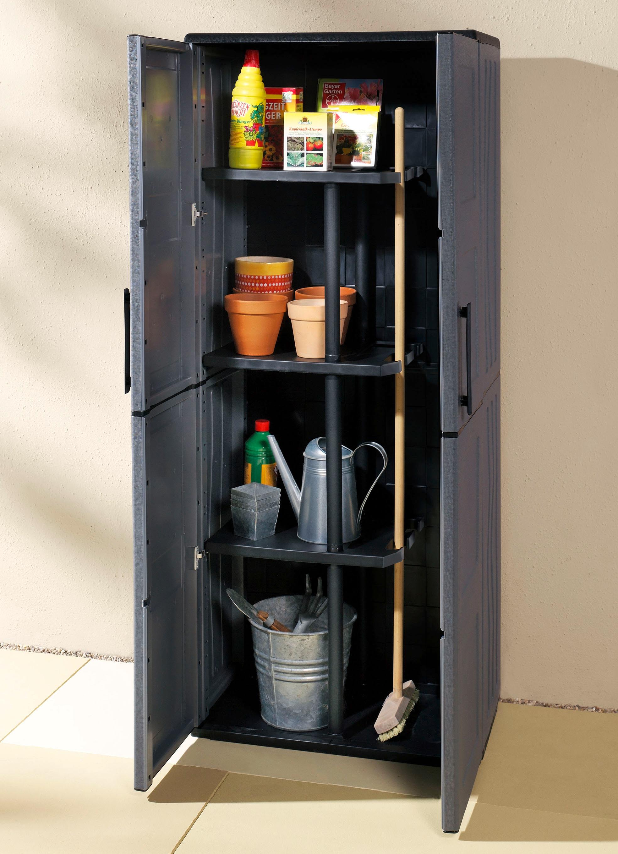 Gartenschrank mit soliden Stahlscharnieren Gartenmöbel BADER