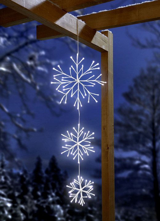 Weihnachten - LED-Mobile mit Schneeflocken, in Farbe WEISS