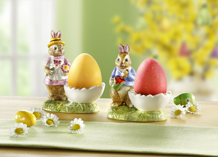 - Villeroy & Boch Eierbecher aus Porzellan, in Farbe WEIß-ROSA-BLAU, in Ausführung Eierbecher Anna
