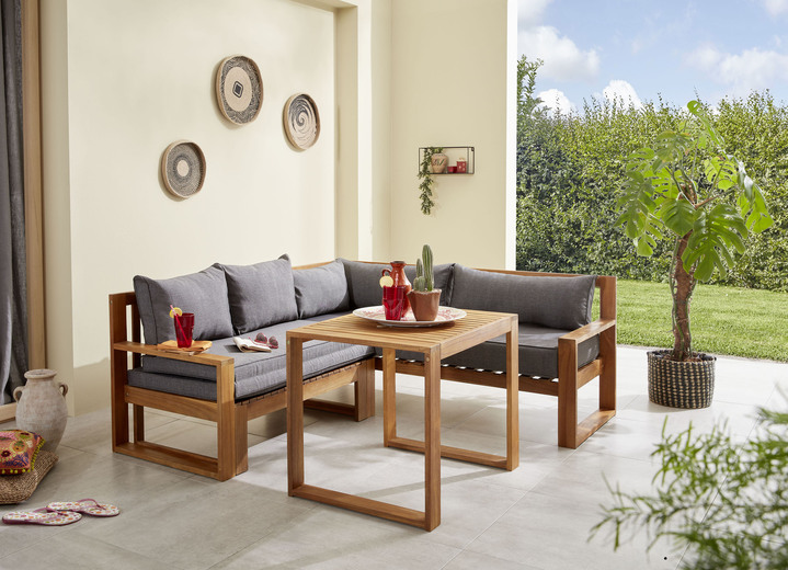 Gartenmöbel - Ecklounge aus geöltem Akazienholz , in Farbe BRAUN Ansicht 1
