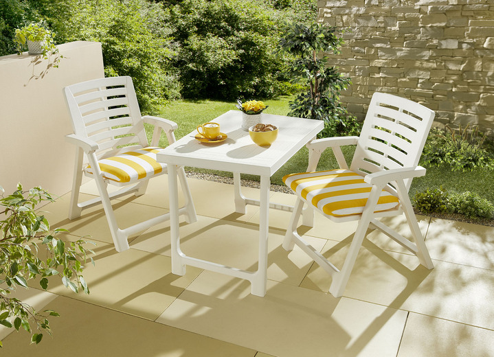 - Wetterfestes Balkon-Set, 3-teilig, in Farbe WEISS