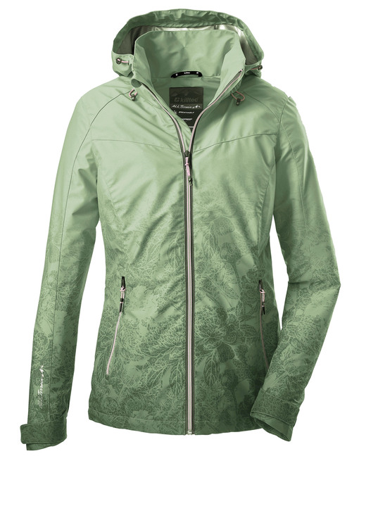 Lang - Modische Damen-Softshell-Jacke mit abnehmbarer Kapuze, in Größe 036 bis 048, in Farbe PISTAZIE Ansicht 1