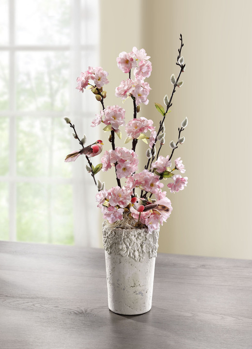 - Kirschblütenzweige im Tontopf, in Farbe ROSA