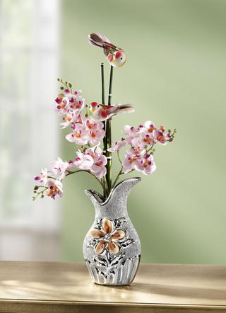 Orchideen-Gesteck aus Kunstmaterial in Vase