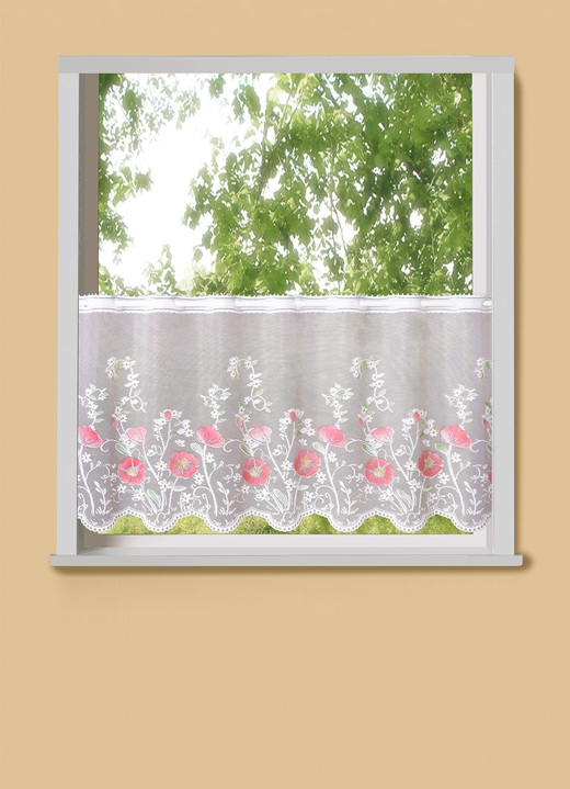 - Kurzstore mit Blumen-Motiv, in Größe 788 (H45xB100 cm) bis 861 (H60xB150 cm), in Farbe COLORIERT