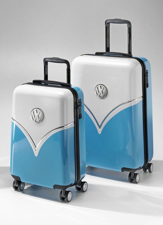 - Koffer-Set mit 4 Doppelrädern, 2-teilig, in Farbe TÜRKIS-WEISS