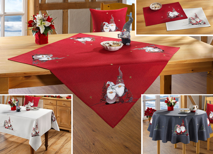 Tischdecken - Tisch- und Raumdekoration, in Größe 130 (Deckchen, 35x 50 cm) bis 404 (Kissenbezug, 40x 40 cm), in Farbe GRAU Ansicht 1