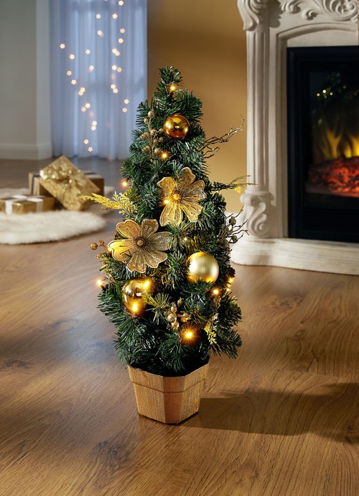 - Beleuchteter Weihnachtsbaum, in Farbe GOLD-GRÜN