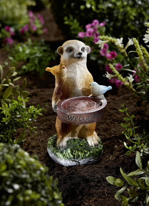 Gartenbeleuchtung - Solarbetriebene Vogeltränke, in Farbe BRAUN Ansicht 1