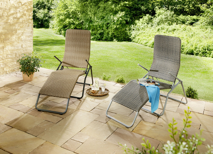 Gartenmöbel - XXL-Wellness-Liege in attraktiver Rattan-Optik, in Farbe GRAU