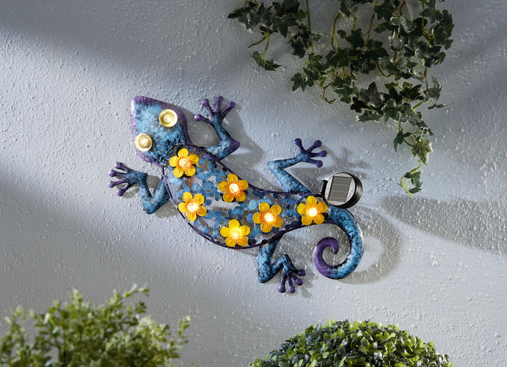 - Gecko mit Solarbeleuchtung, in Farbe BLAU-GELB