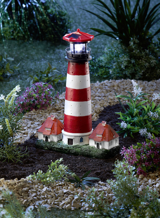 Gartenbeleuchtung - Solar-Leuchtturm Westerhever, in Farbe ROT-WEISS Ansicht 1