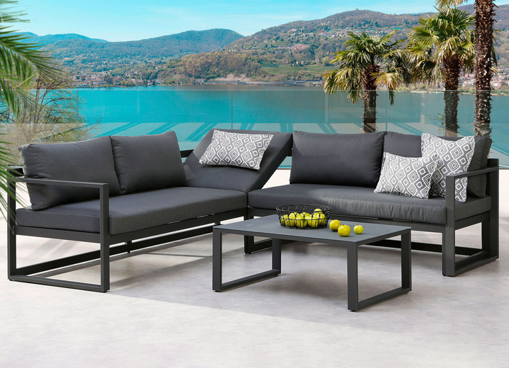 Gartenmöbel - Loungegarnitur Rhodos von Best Freizeitmöbel, in Farbe ANTHRAZIT Ansicht 1