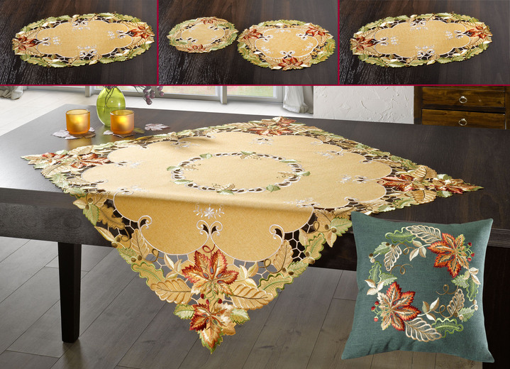 Heimtextilien - Herbstliche Tisch- und Raumdekoration, in Größe 101 (Deckchen, 35x 50 cm) bis 404 (Kissenbezug, 40x 40 cm), in Farbe TERRA Ansicht 1