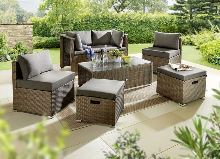 Gartenmöbel - Lounge-Set Agira aus Polyrattan, in Farbe BRAUN Ansicht 1