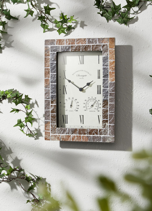 Uhren - Außenwanduhr im Mosaik-Stil, in Farbe BRAUN-GRAU