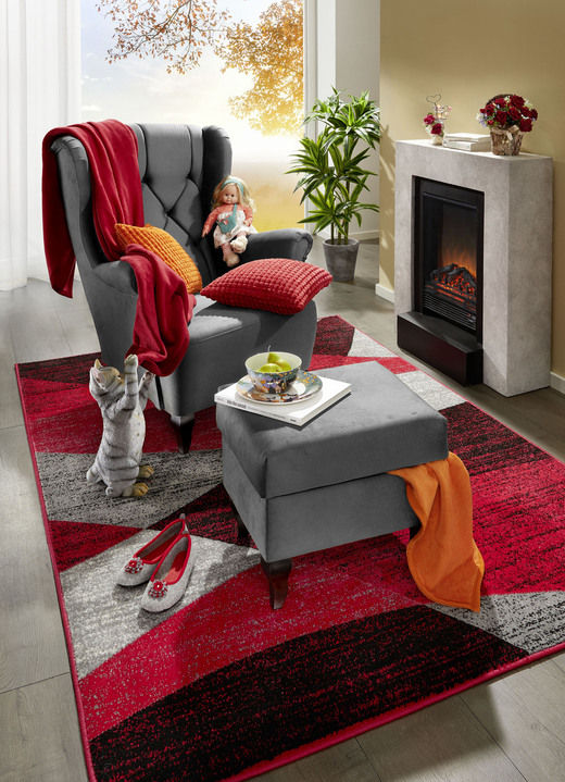 TV-Sessel / Relax-Sessel - Ohrenbackensessel mit Hocker, in Farbe GRAU Ansicht 1
