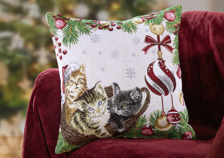 Dekokissen & Hüllen - Weihnachtlicher Kissenbezug in Gobelin-Qualität, in Farbe BUNT