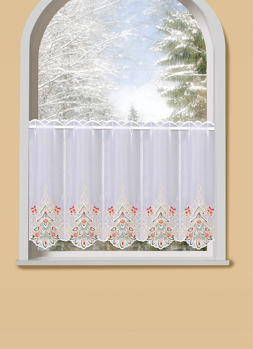 - Kurzstore mit Stangendurchzug, in Größe 746 (H40xB 95 cm ) bis 752 (H40xB160 cm ), in Farbe WEISS-BUNT