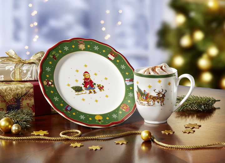 - Gedeck-Set  4-teilig, aus dem Hause Hutschenreuther, in Farbe GRÜN-WEISS