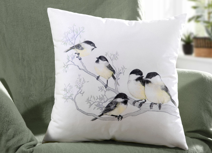 Dekokissen & Hüllen - Kissenbezug mit Vogel- Motiv, in Farbe BUNT Ansicht 1
