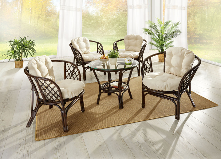 Stühle & Sitzbänke - Handgeflochtene Rattanmöbel, in Farbe BRAUN-CREME, in Ausführung Rattansessel, 2er-Set Ansicht 1