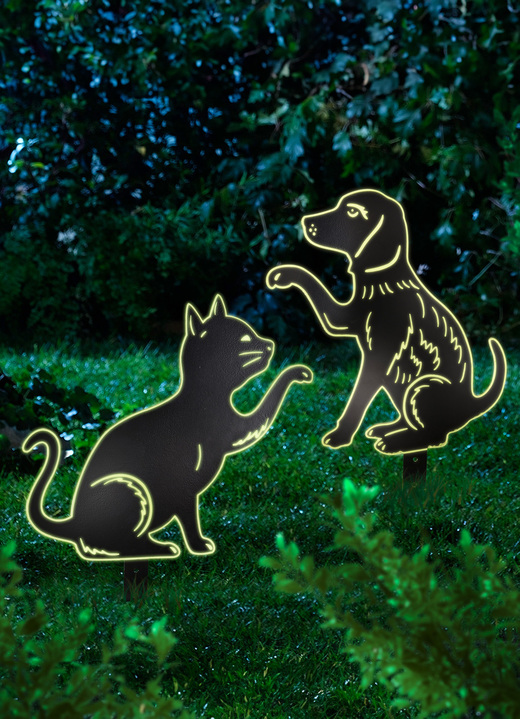 Gartendekoration - Beetstecker aus pulverbeschichtetem Eisen, in Farbe SCHWARZ, in Ausführung Beetstecker Hund Ansicht 1
