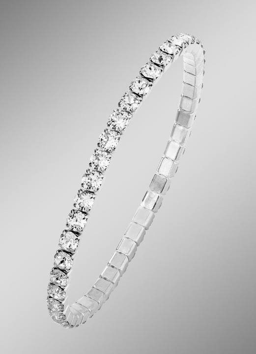 Armbänder - Armband aus Edelstahl mit weißen Kristallen, in Farbe  Ansicht 1