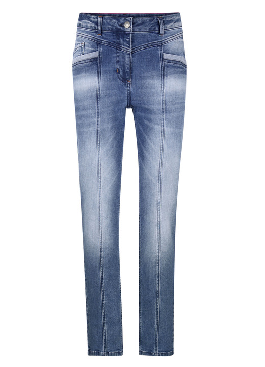 Hosen - Jeans in 5-Pocket-Form, in Größe 019 bis 052, in Farbe BLAU Ansicht 1