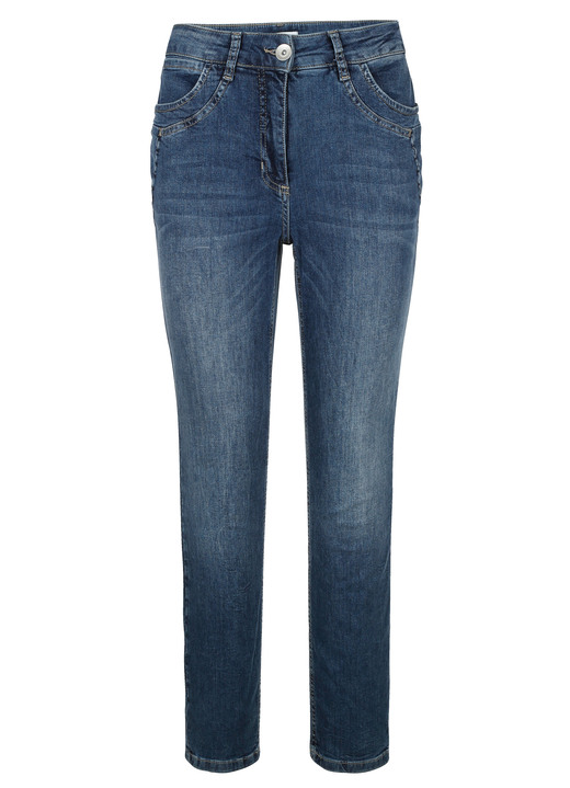 Hosen - Jeans mit trendiger Waschung, in Größe 019 bis 052, in Farbe BLAU Ansicht 1