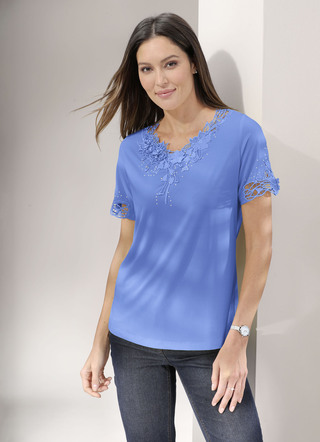 Shirt mit floraler Spitze in 5 Farben