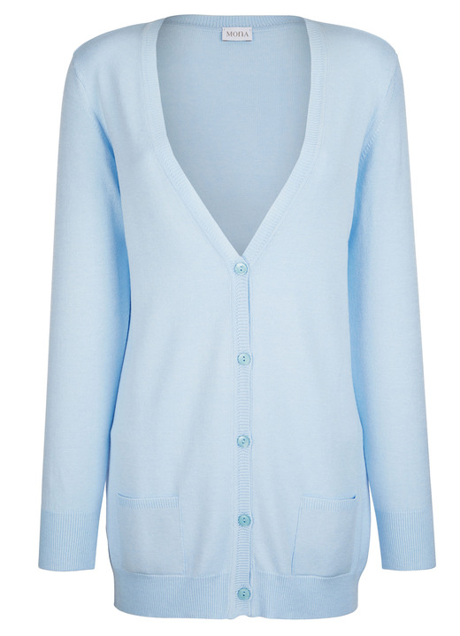 Basics - Strickjacke mit Modal , in Größe 038 bis 052, in Farbe HELLBLAU Ansicht 1