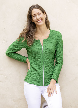Shirtjacke mit durchgehendem Reißverschluss