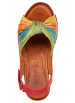 Gemini, trendige Damen-Sandaletten, Weite G, mit verstellbarer Klettspange ROT-BUNT