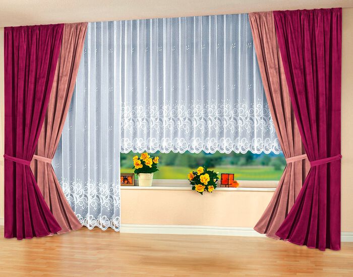 Blumenfenster-Store mit Universalschienenband 