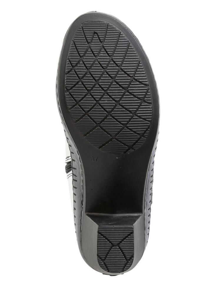 Gemini Stiefelette aus Rind-Nappaleder mit Kontraststreifen WEISS-GRAU-SCHWARZ