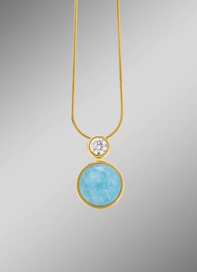 Elegante Raffinesse: Anh&auml;nger mit echtem, blauem Chalcedon 