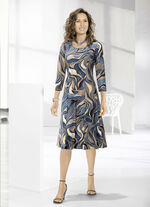 Kleid mit farbbrillantem Druck CAMEL-BLAU