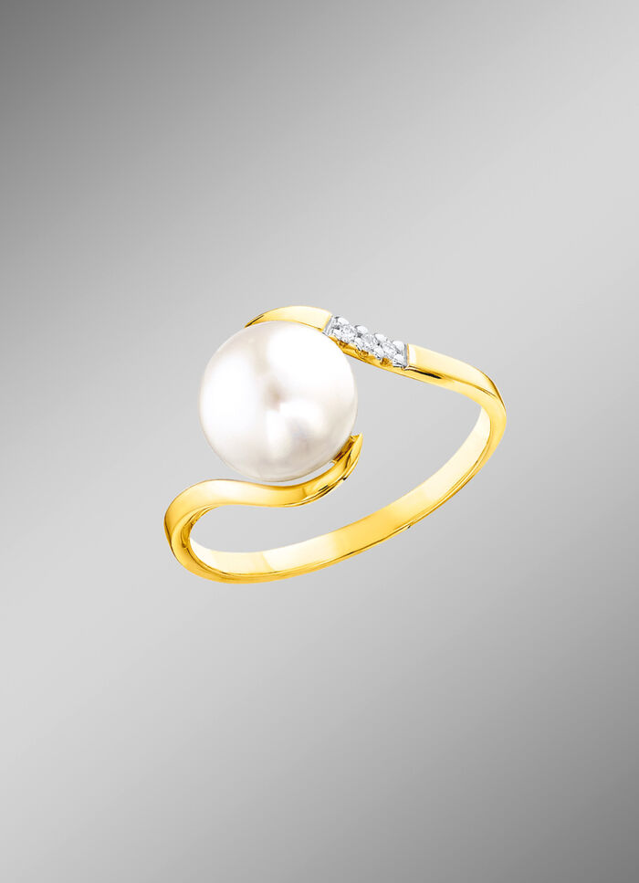 Damenring mit S&uuml;&szlig;wasser-Zuchtperlen-Bouton 