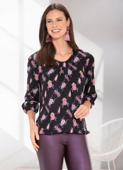 Tunika mit Inkjet-Druck 