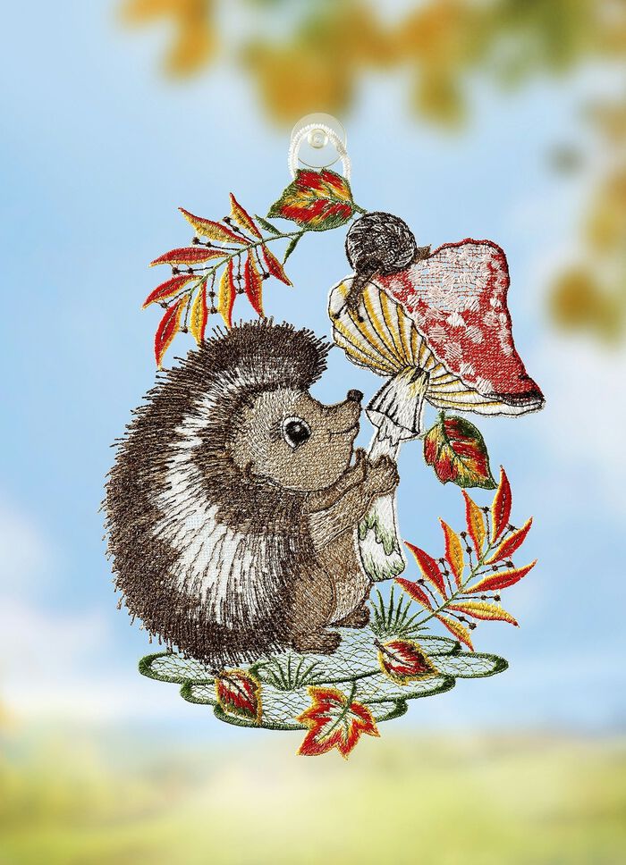 Fensterbild aus Plauener Spitze 