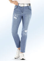 Jeans mit aufwendig gearbeiteten Destroyed-Effekten HELLBLAU