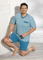 Shorty mit V-Ausschnitt und Brusttasche 